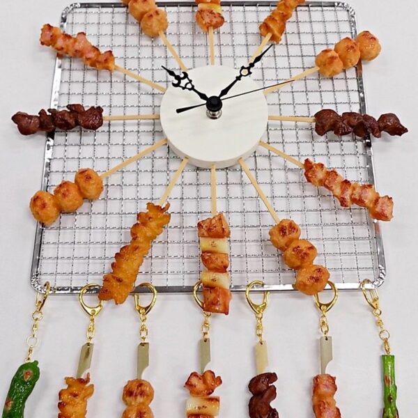 The product title translates to: "Clock: Grilled Chicken Assortment - Manufacturing and Sales of Food Samples by Morino Sample