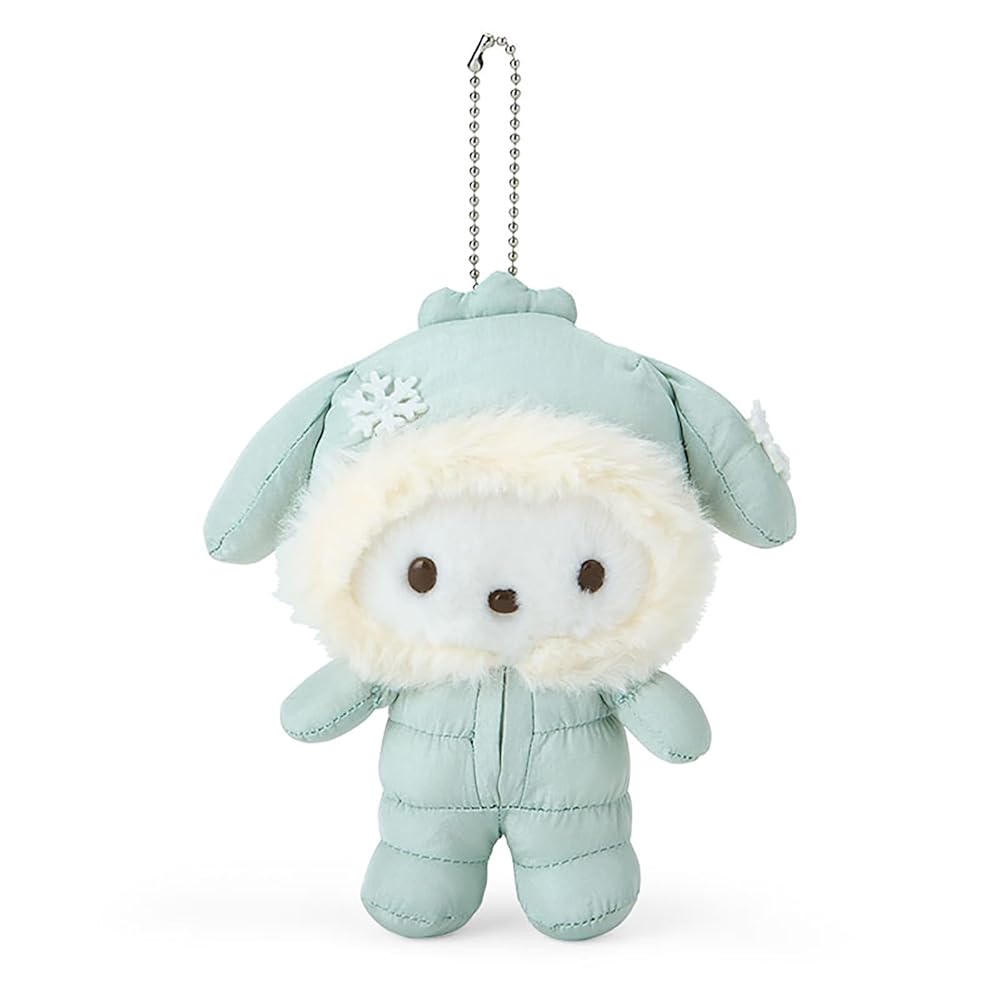 The product title in English is: "Sanrio 247707 Mascot Holder (Fluffy Winter) Pochacco Key Chain