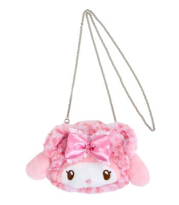 The product title translates to: "Sanrio 979775 Face Shaped 2-Way Pochette (Sanrio Gal Bear) My Melody