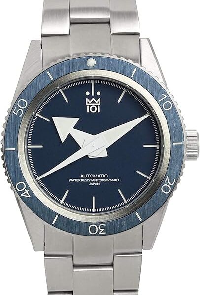 HYAKUICHI 101 Diver's Watch Model 010, Automatic, Mechanical, Waterproof, 200 m, Hairline Bezel, Wristwatch, Ocean, Blue, Bracelet Type