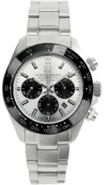 HYAKUICHI 101 Hyakuichi Diver's Chronograph Watch, Men's Watch, Water Resistant to 20 ATM, Date, Quartz, Ceramic Bezel, Silver Panda, SSV, Silver, Bracelet Type