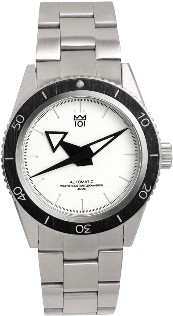 The product title in English is: "HYAKUICHI 101 Men's Diver's Watch, Made in Japan, Automatic, Water Resistant to 668.4 ft (200 m), Anti-Reverse Rotation, Bezel Watch, 1.6...