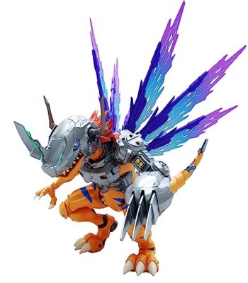 The product title translates to "Figure-rise Standard Amplified 'Digimon Adventure:' MetalGreymon (Vaccine)" in English