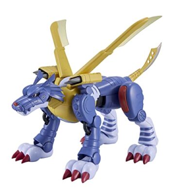 The product title translates to "Figure-rise Standard 'Digimon Adventure' Metal Garurumon