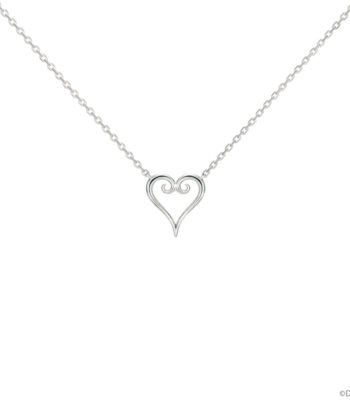 The product title translates to "Heart Necklace Silver 'Kingdom Hearts' | U-TREASURE