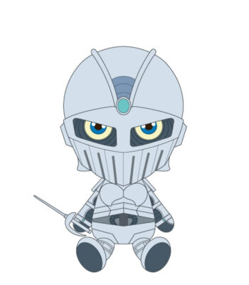 The product title translates to: "JoJo's Bizarre Adventure Chibi Plush Silver Chariot