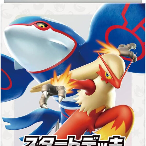 The product title translates to: "Pokémon Card Game Scarlet & Violet Starter Deck Generations Kyogre ex・Blaziken ex