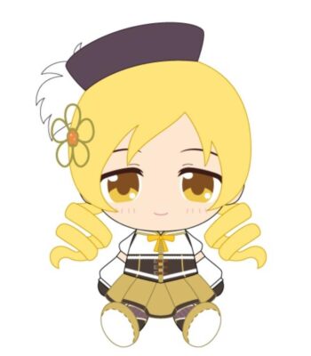The product title translates to: "Puella Magi Madoka Magica The Movie: The Beginning Story / The Everlasting" Chibi Plush Tomoe Mami