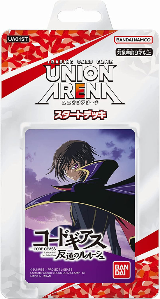 The product title translates to "UNION ARENA 'Code Geass Lelouch of the Rebellion' Start Deck UA01ST