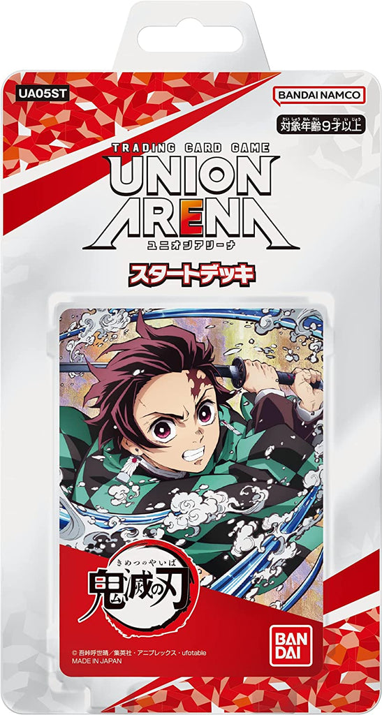 The product title translates to "UNION ARENA 'Demon Slayer: Kimetsu no Yaiba' Start Deck UA05ST" in English