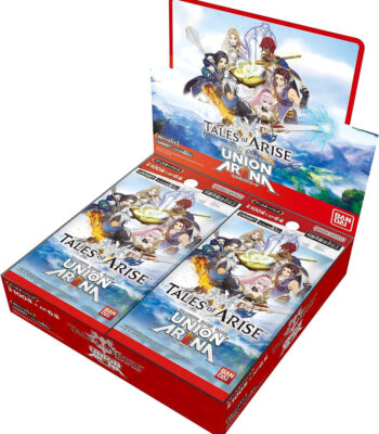 The product title translates to: "UNION ARENA 'Tales of ARISE' Booster Pack UA06BT (1 box: 20 packs)