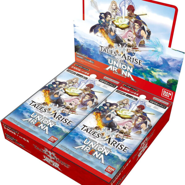 The product title translates to: "UNION ARENA 'Tales of ARISE' Booster Pack UA06BT (1 box: 20 packs)