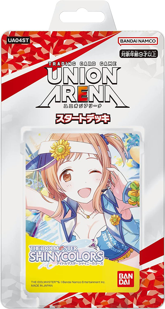 The product title translates to "UNION ARENA 'The Idolmaster Shiny Colors' Start Deck UA04ST