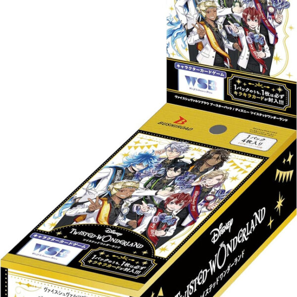 The product title translates to "Weiss Schwarz Blue Booster Pack 'Disney Twisted Wonderland'" in English