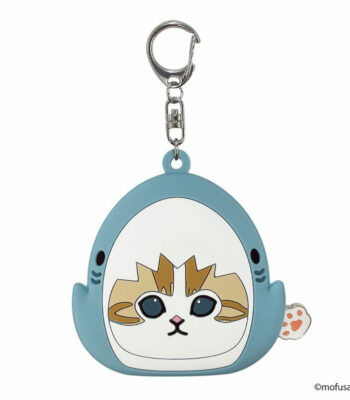 The product title "mofusand ミニシリコンポーチ(サメにゃん)" translates to "mofusand Mini Silicone Pouch (Shark Cat)" in English