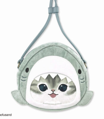 The product title "mofusand ミニポシェット ふんわり(さめ)" translates to "mofusand Mini Pouch Fluffy (Shark)" in English