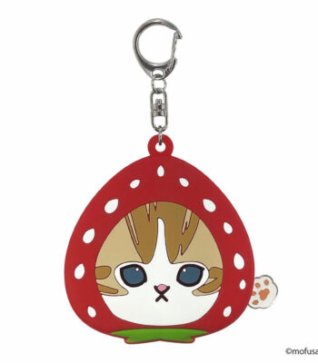 The product title "mofusand ミニシリコンポーチ(いちごにゃん)" translates to "mofusand Mini Silicone Pouch (Strawberry Cat)" in English