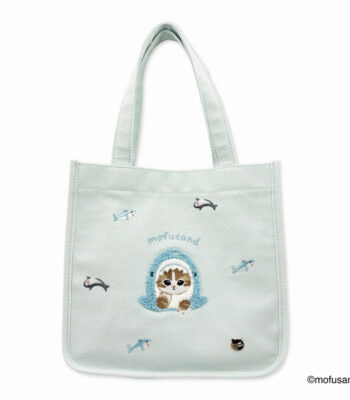 The product title "mofusand スクエアトート パステル(さめ)" translates to "mofusand Square Tote Pastel (Shark)" in English