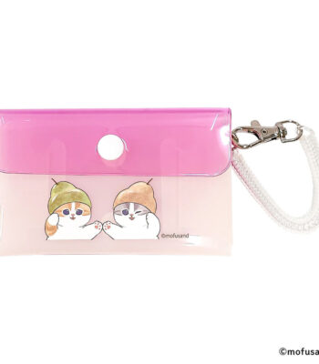 The product title "mofusand ふたごポーチ(フルーツにゃん)" translates to "mofusand Twin Pouch (Fruit Cat)" in English