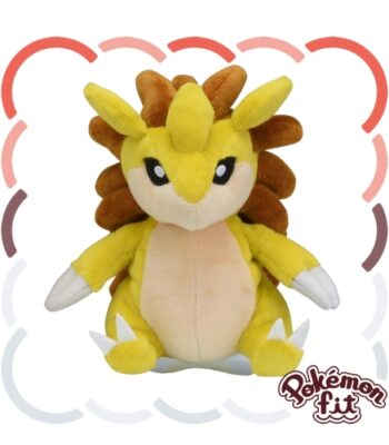 The product title translates to "28 Plush Toy Pokémon Fit Sandshrew | [Official] Pokémon Center Online