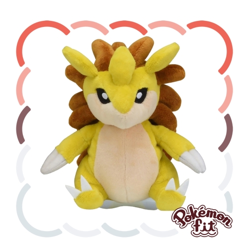The product title translates to "28 Plush Toy Pokémon Fit Sandshrew | [Official] Pokémon Center Online