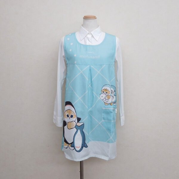 The product title translates to "Mofusand Apron (Marine Creatures Cuddle Mint)