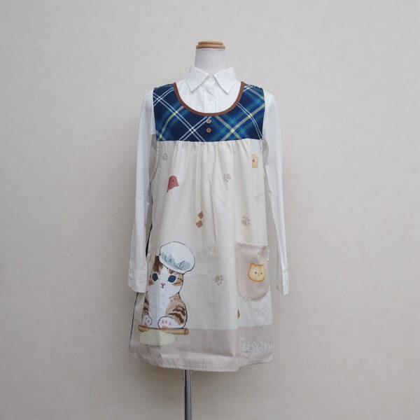 The product title translates to "Mofusand Apron (Pastry Chef Cat White)