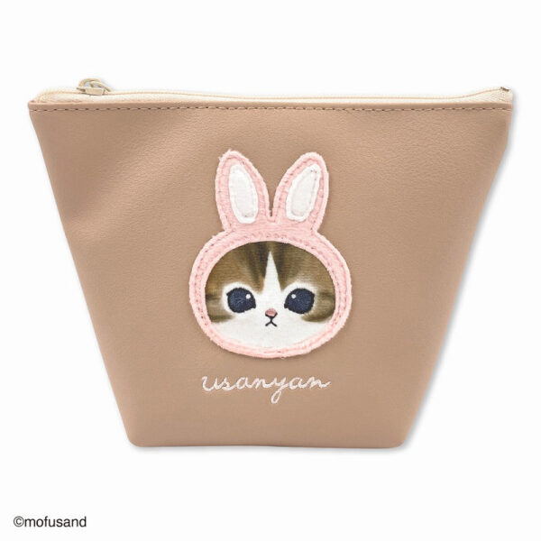 The product title translates to "Mofusand Boat-Shaped Pouch Fluffy (Rabbit)" in English