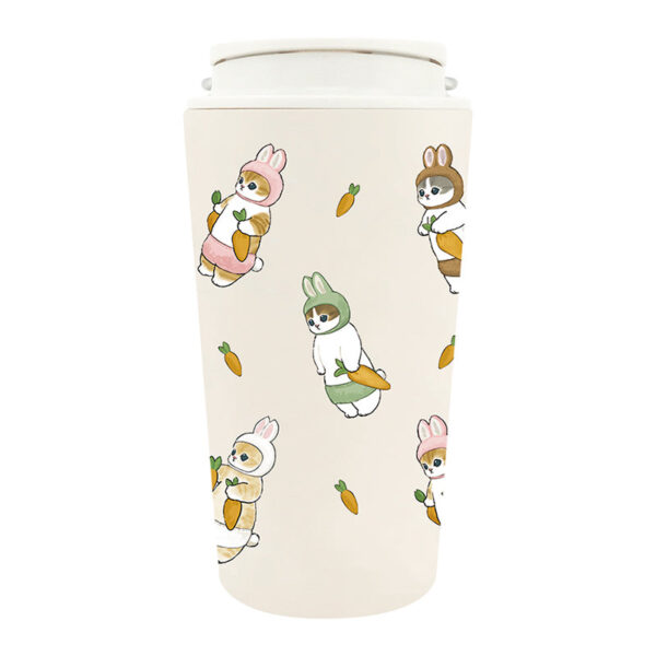 The product title translates to "Mofusand Carry Insulated and Refrigerated Tumbler 360ml (Usanyan)