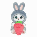 The product title translates to "Mofusand Cat Desktop Hanging Plush Toy (Gray Rabbit Cat)
