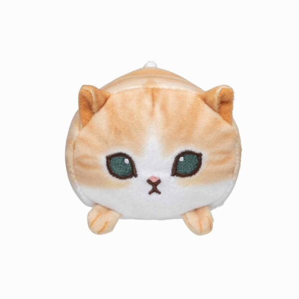 The product title translates to "Mofusand Cat Mini Plush Toy (Brown and White)" in English