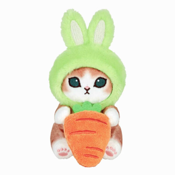The product title translates to: "Mofusand Cat Watching Desktop Hanging Plush Toy (Green Bunny Cat)