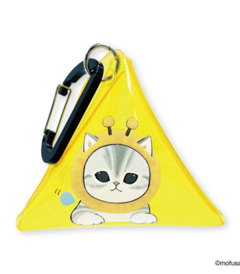 The product title translates to "Mofusand Clear Triangle Pouch (Hachinyan)" in English