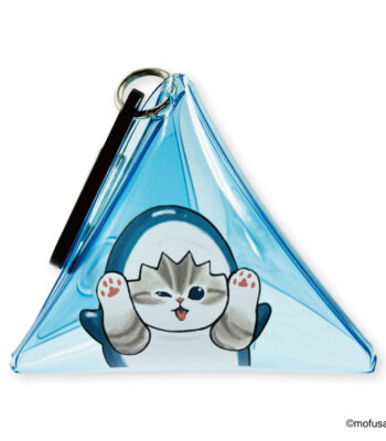 The product title translates to "Mofusand Clear Triangle Pouch (Shark Cat)