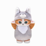 The product title translates to "Mofusand Costume Cat Plush Toy SS (Wolf)" in English