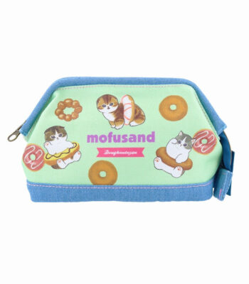 The product title translates to "Mofusand Denim Pouch with Wire (Donut Cat)" in English