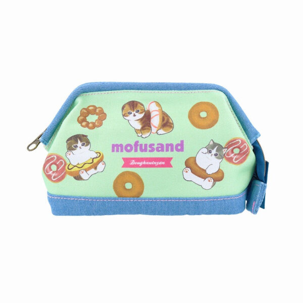 The product title translates to "Mofusand Denim Pouch with Wire (Donut Cat)" in English