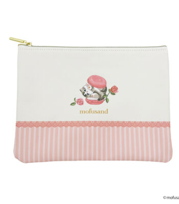 The product title translates to "Mofusand Flat Pouch (Sweets Blossom - Ivory)" in English