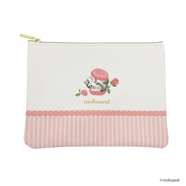 The product title translates to "Mofusand Flat Pouch (Sweets Blossom - Ivory)" in English
