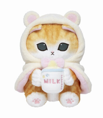The product title translates to: "Mofusand Hooded! Fluffy Poncho Cat Plush Toy (Cuddly Bear)