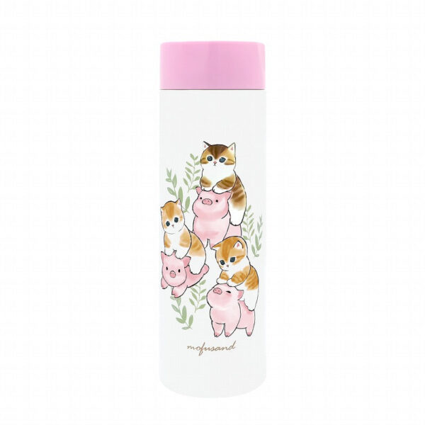 The product title translates to "Mofusand Pocket Mini Magic Bottle 150ml (Pig and Cat)