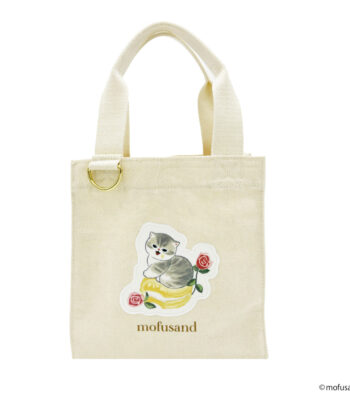 The product title translates to "Mofusand Square Tote Bag (Sweets Blossom)" in English