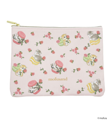 The translated product title is "Mofusand Flat Pouch (Sweets Blossom - Pink)