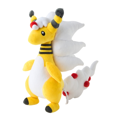 The product title translates to "Plush Toy Mega Ampharos | Official Pokémon Center Online