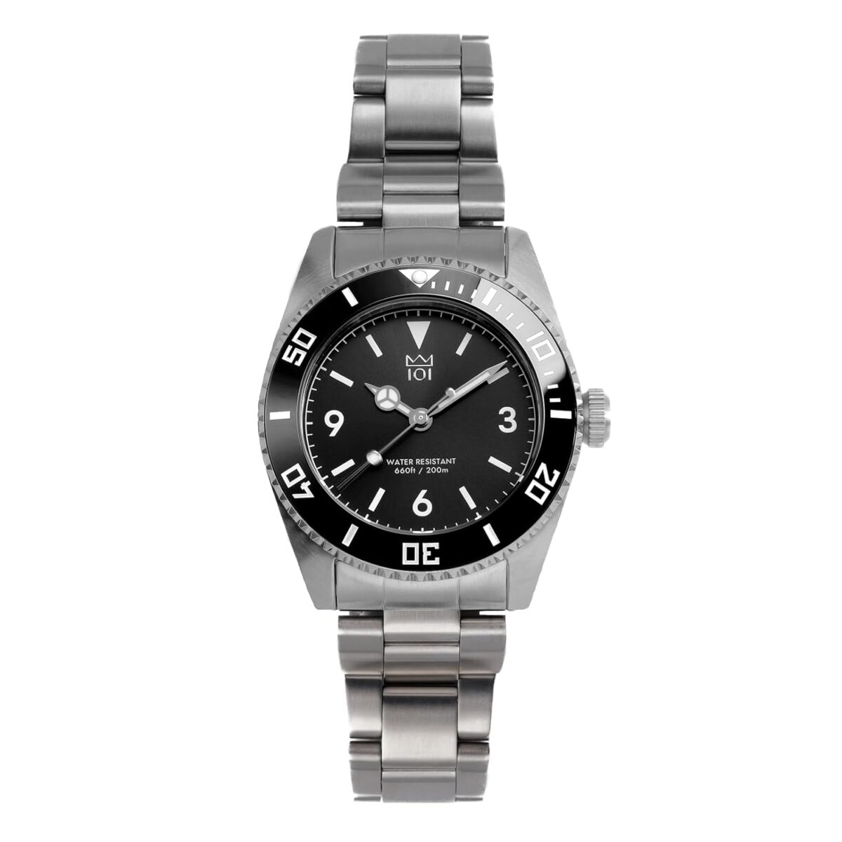 HYAKUICHI (101) 1.5 inches (38 mm) 20 ATM Water Resistant Sweep Second Divers Watch Ceramic BezelUnisex, Black, Classic - Image 1