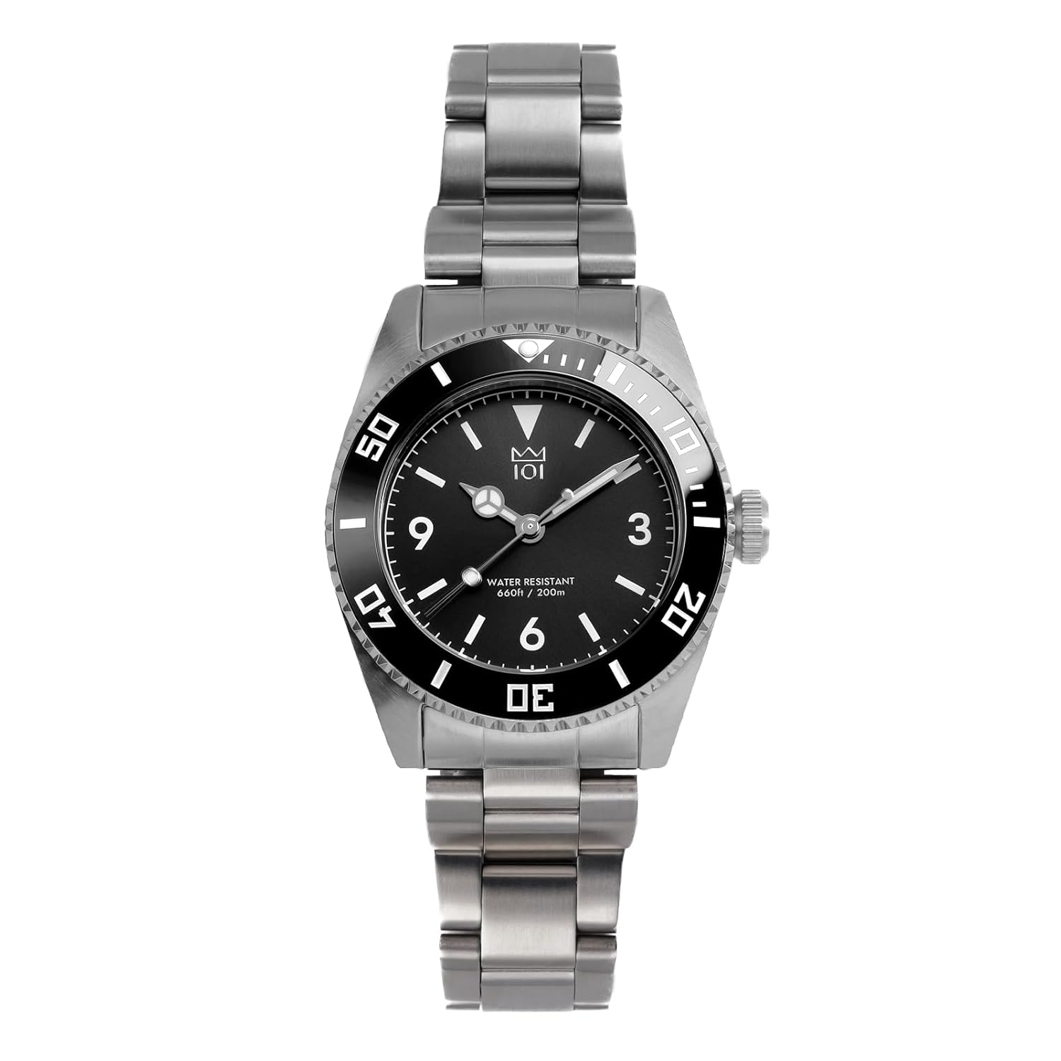 HYAKUICHI (101) 1.5 inches (38 mm) 20 ATM Water Resistant Sweep Second Divers Watch Ceramic BezelUnisex, Black, Classic - Image 1