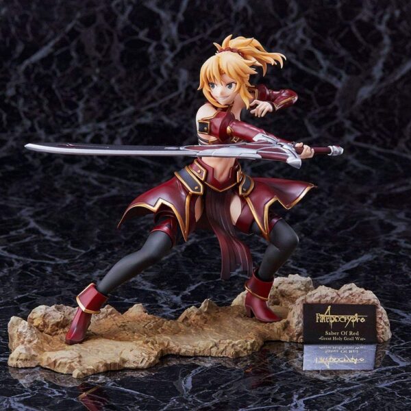 The product title translates to: "Aniplex Fate/Apocrypha Red Saber - Holy Grail War - 1/7 Scale Figure