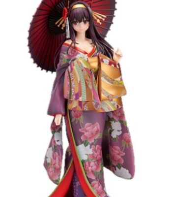 The product title translates to: "Aniplex Saekano: How to Raise a Boring Girlfriend - Kasumigaoka Utaha, Kimono Version. Scale: 1/8