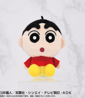 The product title translates to "Crayon Shin-chan PlayCharm Shin-chan Shop Plush