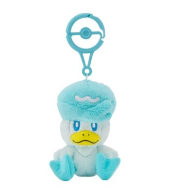 The product title translates to "Mascot with Carabiner - Quaxley | Official Pokémon Center Online